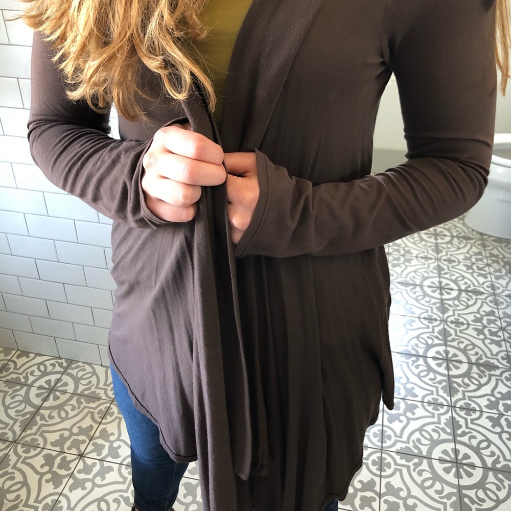 Long brown cardigan